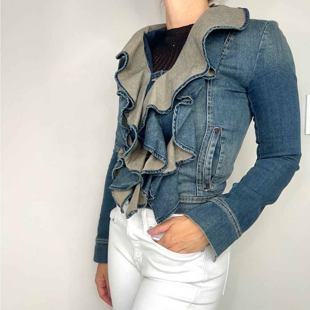 Plein Sud Vintage Ruffle Jean jacket - Picture 3 of 10